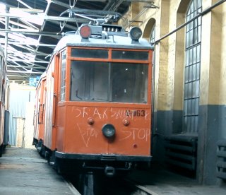 Wagon-szlifierka G063, hala Muzeum Komunikacji MIejskiej, zajezdnia Popowice