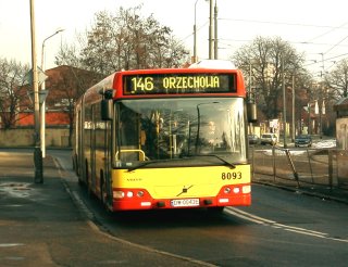 Volvo #8093 jako linia 146, ul. Tramwajowa