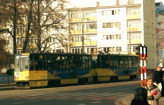 Skład 2302+2303 jako linia 11, ul. Skargi