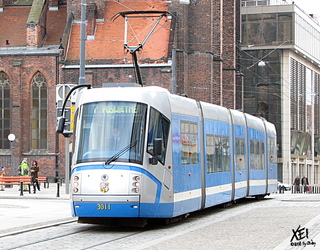 Škoda 3011 na linii 7, ul. Szewska, 2008-03-23.