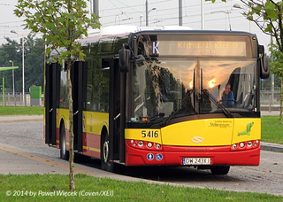 Solaris #5416 jako linia K na pętli na Gaju