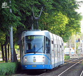 Škoda 3005 jako linia 6, ul. Powstańców Śląskich, 2008-05-11.