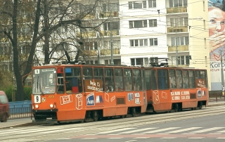 Skład 2494+2495 jako linia 9, ul. Skargi