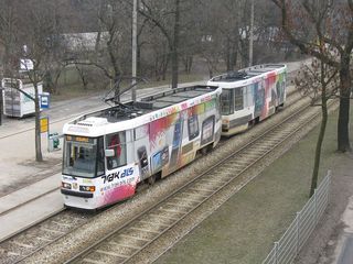 Skład 2298+2299 na okresowej linii 70 (ZOO - Kromera/Kowale), ul. Z. Wróblewskiego, 2009.03.02
