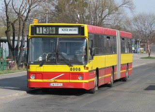 Volvo B10MA #8008 na linii 134, Nowy Dwór, 2010.03.26