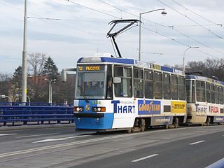 Skład 2344+2343 na linii 12, Most Szczytnicki, 2008.12.05