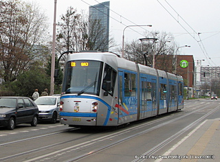 Škoda 19T #3103 na ul. Glinianej, 2013-11-01