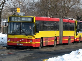Volvo #8011 na linii 134, Nowy Dwór, 2010.02.16