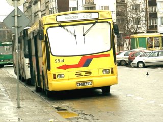 Gniot #9514 jako linia 406, ul. Dworcowa