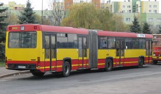 #8006 w barwach zakładowych na linii 132, Nowy Dwór, 2008.11.13