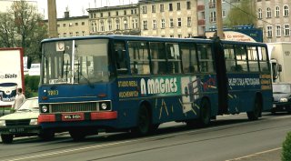 Ikarus #5203 jako linia C, ul. Piastowska
