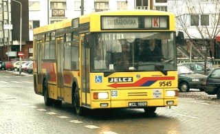 Gniot #9545 jako linia K, ul. Dworcowa