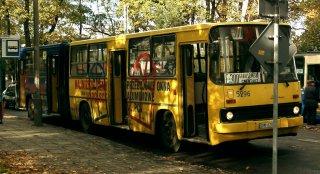 Ikarus #5296 jako linia E300, pętla Osobowice