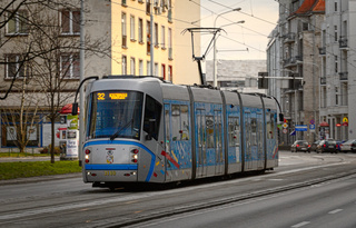 Škoda #3110 jako linia 32 na ul. Piłsudskiego